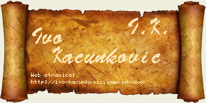 Ivo Kačunković vizit kartica